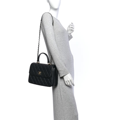 Chanel Lambskin Quilted Medium Trendy CC Flap Dual Handle Bag Black 2 of 12