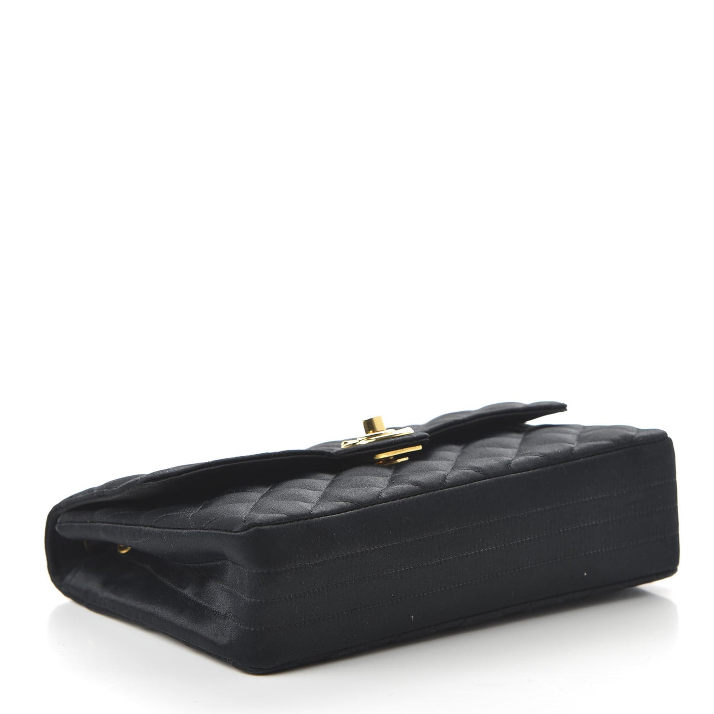 Satin Quilted Evening Bag Black