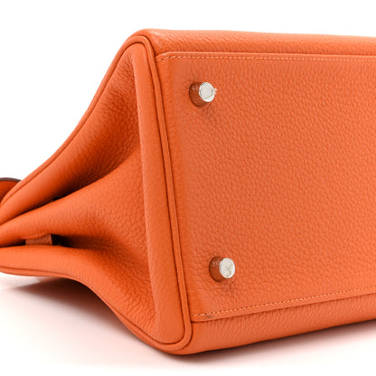 Hermes Taurillon Clemence Shoulder Kelly 42 Orange Orange 10 of 11
