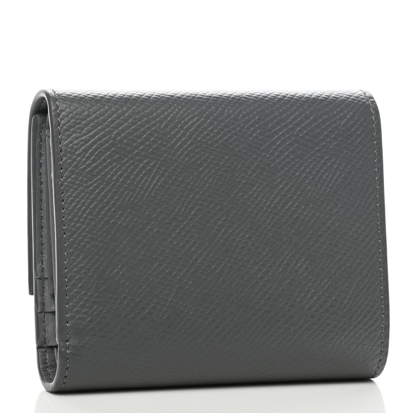 Grained Calfskin Small Multifunction Folded Wallet Kohl