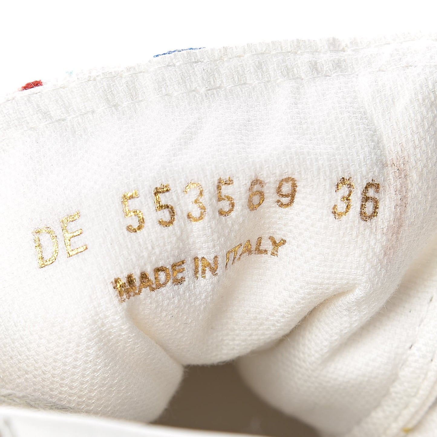 Distressed Canvas Fun-Star Print Bedford Hightop Sneakers 36 Cream