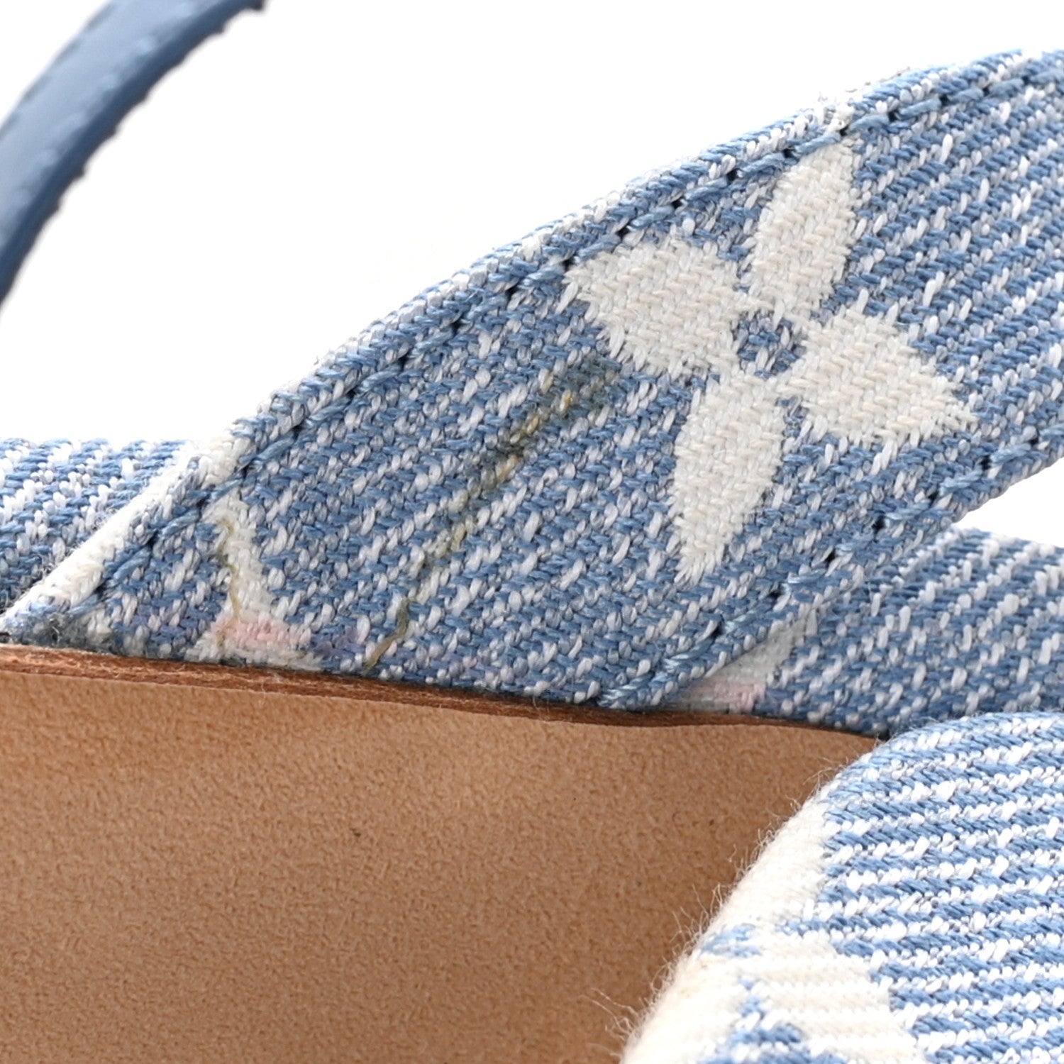 Louis Vuitton Monogram Jacquard Denim Platform Sandals 36 Blue 11 of 12