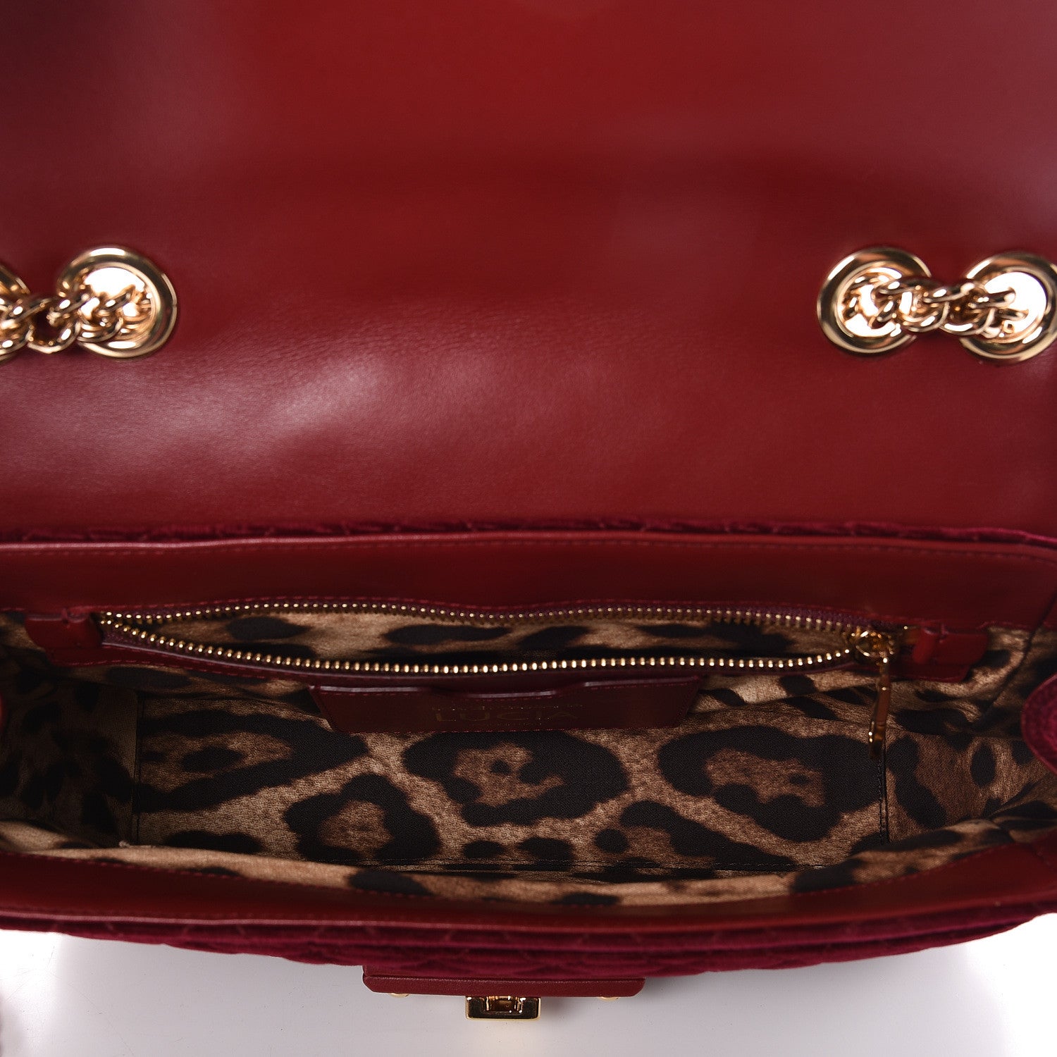 Dolce & Gabbana Velvet Watersnake Embellished Lucia Shoulder Bag Dark Purple 5 of 10