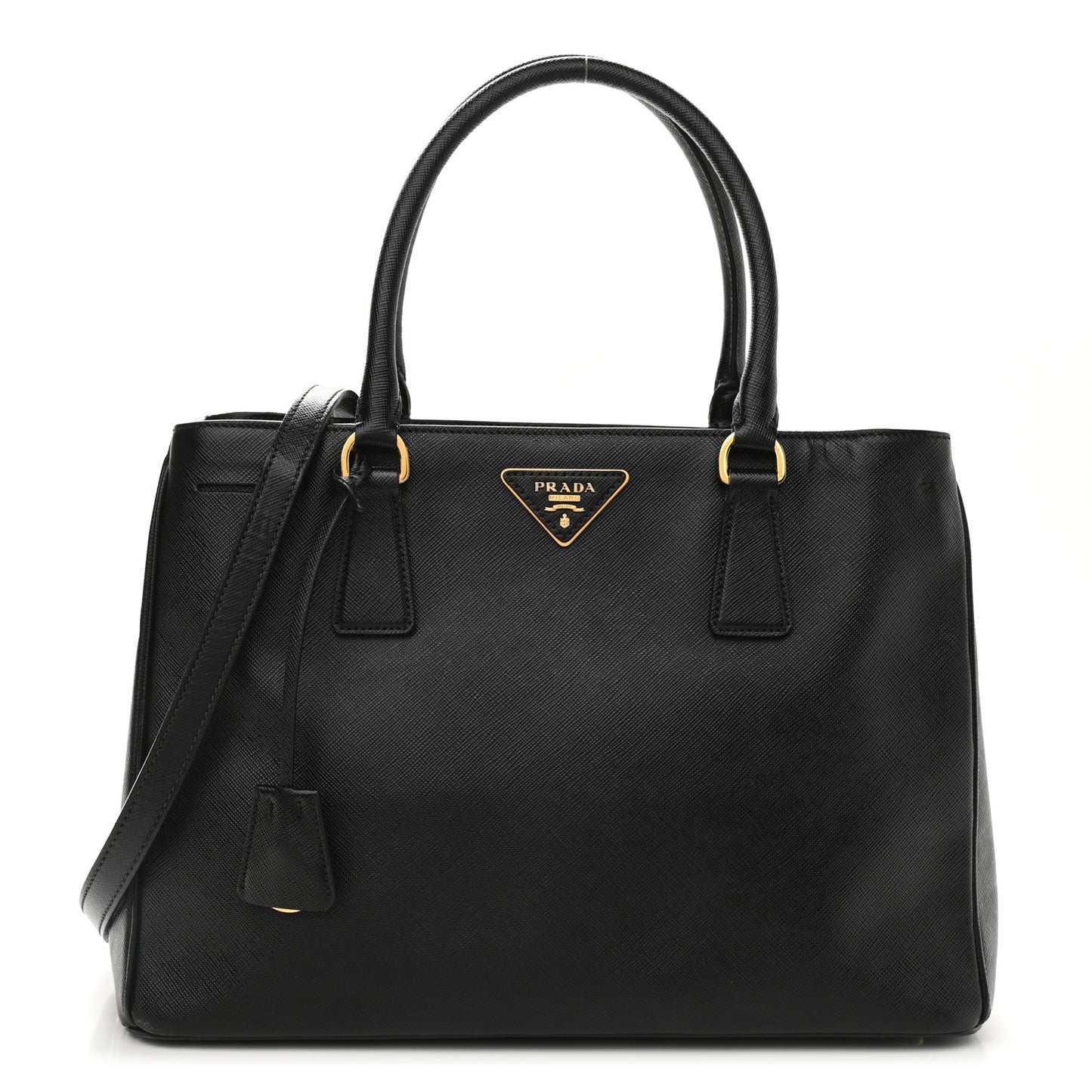 Saffiano Lux Medium Tote Black