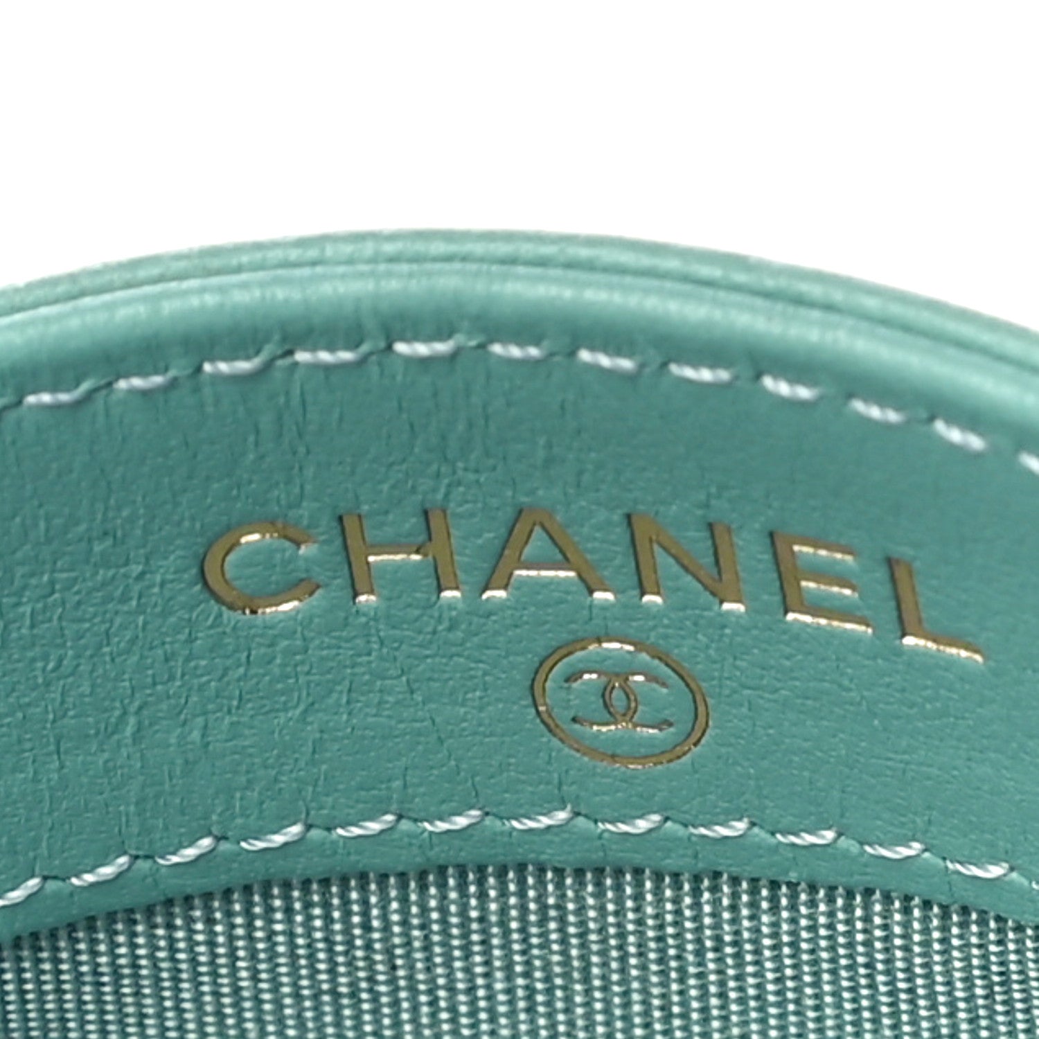 Chanel Shiny Goatskin Quilted Chanel 19 Card Holder Turquoise 6 of 12