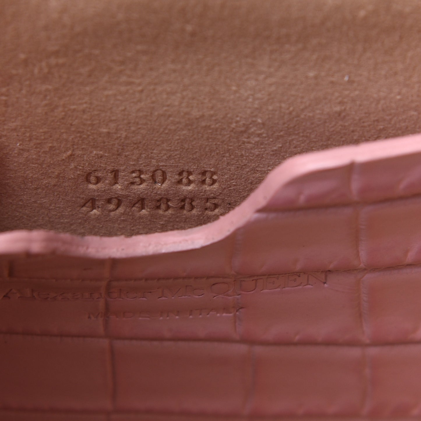 Calfskin Crocodile Embossed Skull Mini Crossbody Bag Rosa