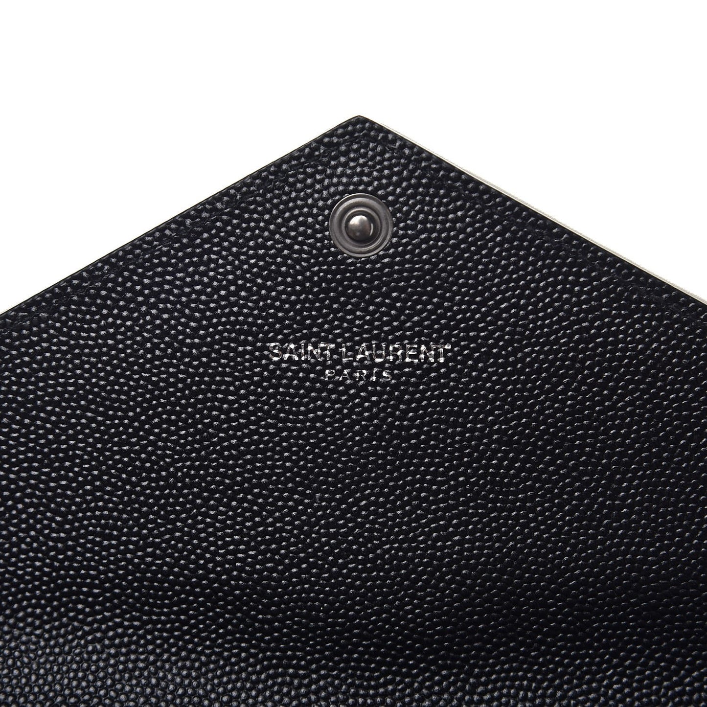 Grain De Poudre Matelasse Large Monogram Flap Wallet Black Dove White