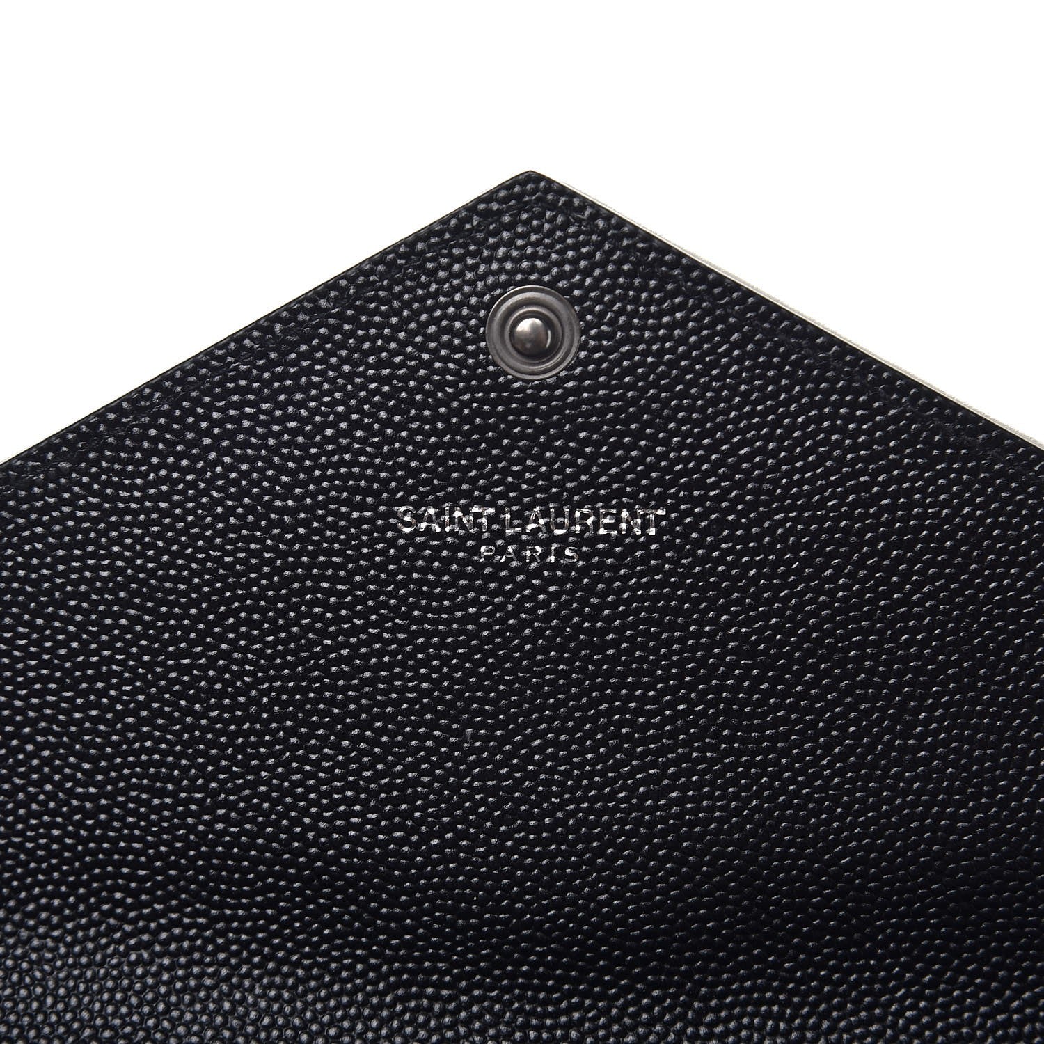 Saint Laurent Grain De Poudre Matelasse Large Monogram Flap Wallet Black Dove White 6 of 8