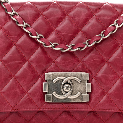Chanel Glazed Calfskin Quilted Soft Boy Flap Red 8 of 10
