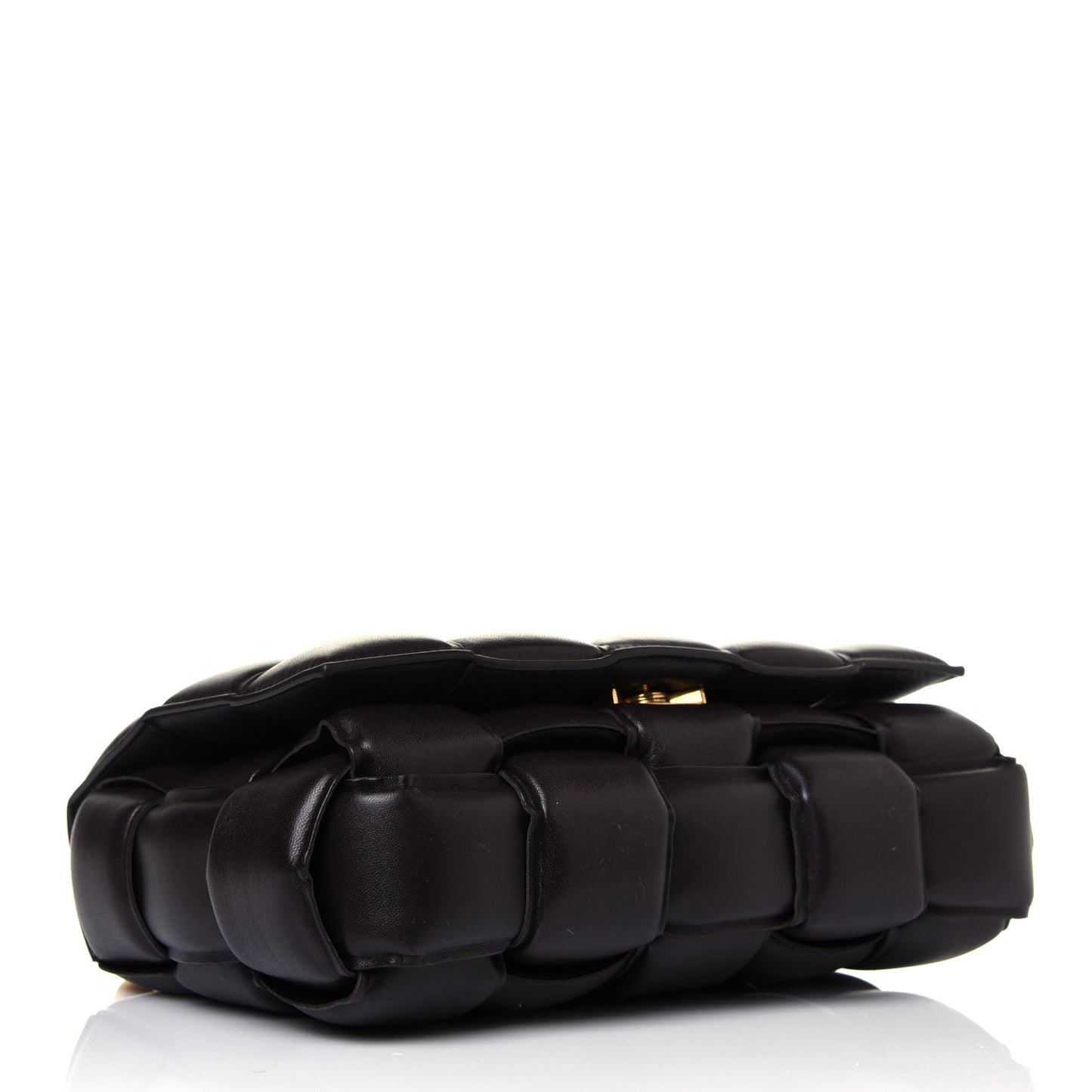 Lambskin Maxi Intreccio Padded Chain Cassette Crossbody Bag Black