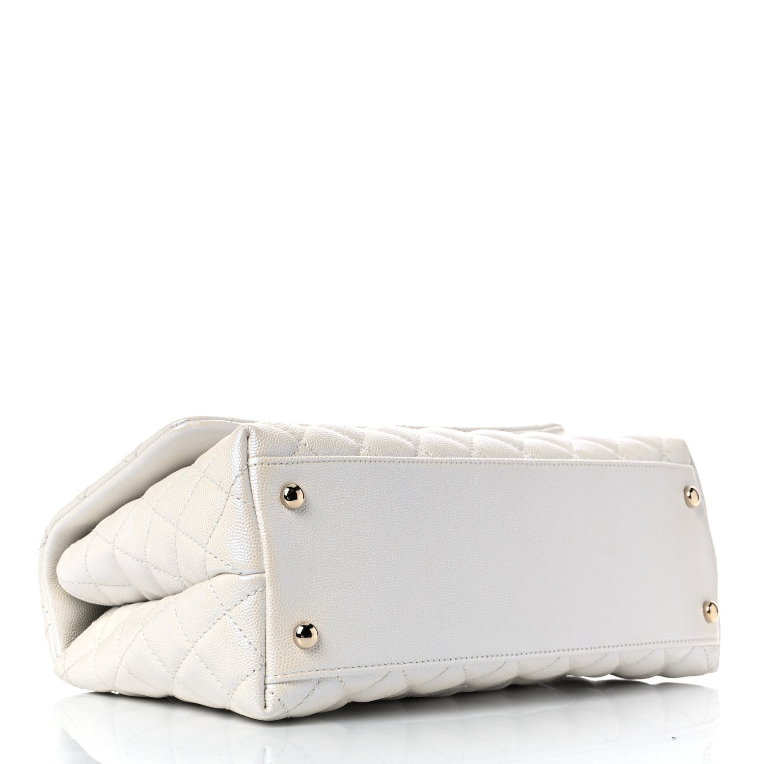Chanel Iridescent Caviar Quilted Small Coco Handle Flap White 4 of 10