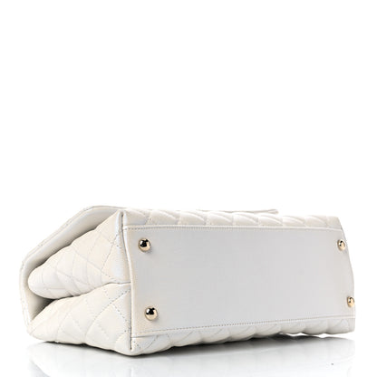 Chanel Iridescent Caviar Quilted Small Coco Handle Flap White 4 of 10
