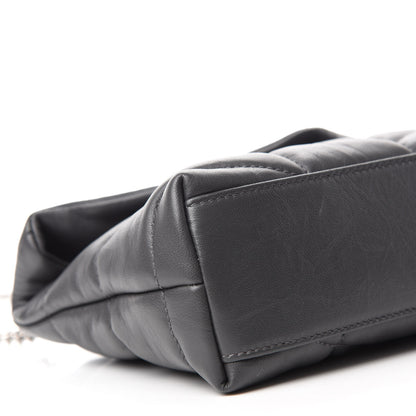 Saint Laurent Lambskin Quilted Toy Loulou Puffer Monogram Chain Satchel Storm 6 of 12