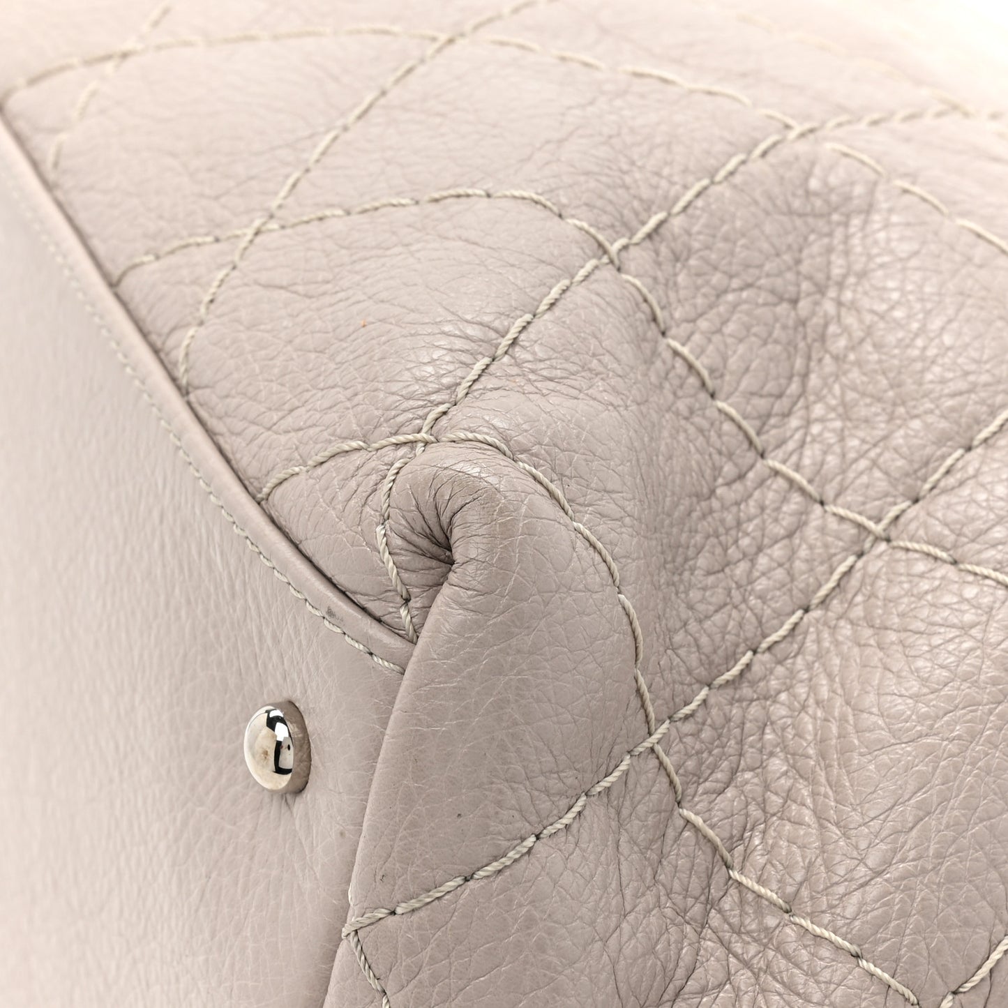 Glazed Calfskin Large On The Road Tote Beige