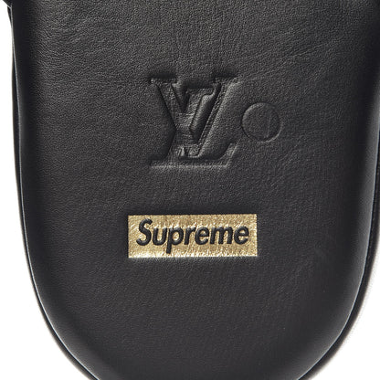 Louis Vuitton X SUPREME Lambskin Mens Hugh Slippers 8 Black 6 of 16