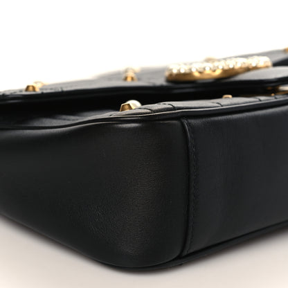 Gucci Calfskin Matelasse Studded Small Pearly GG Marmont Shoulder Bag Black 8 of 9