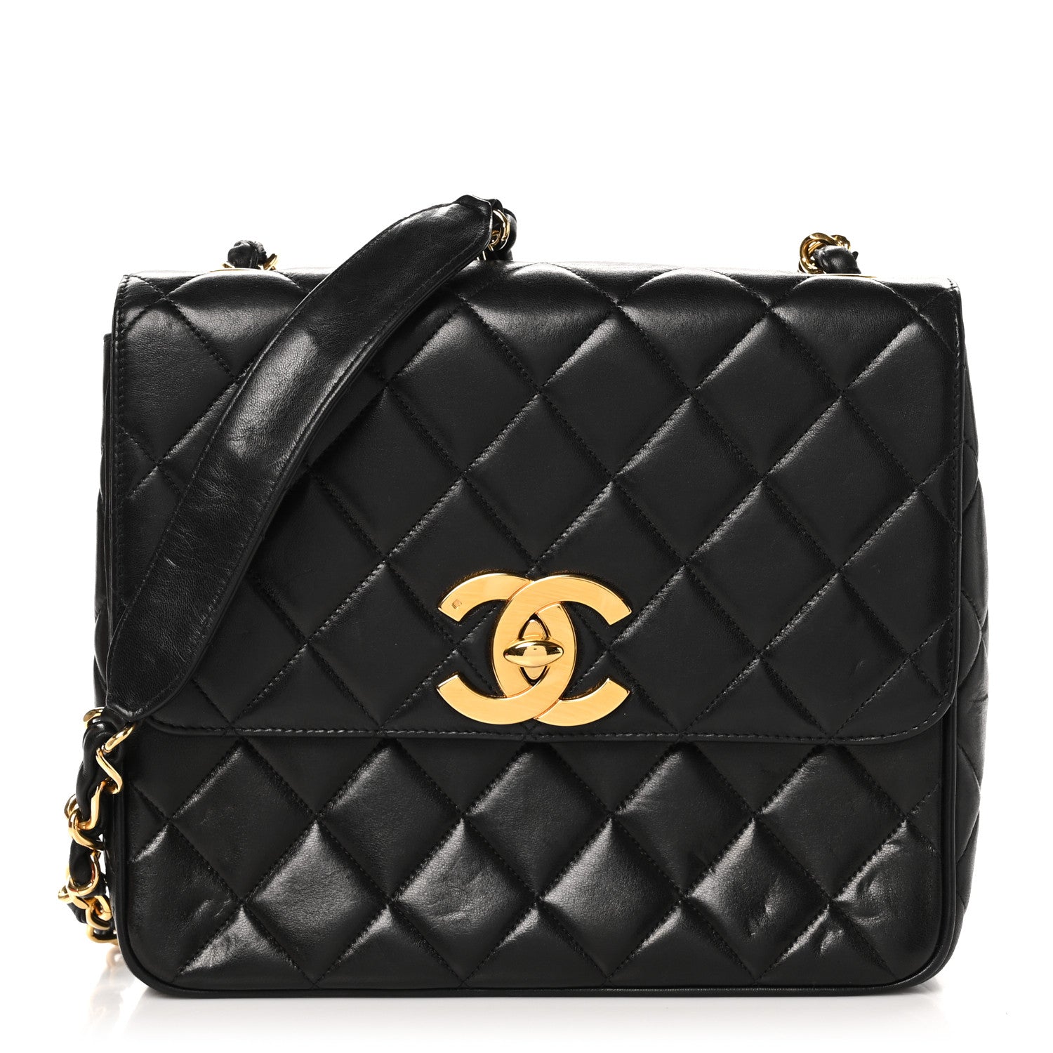 Chanel Lambskin Quilted Medium Square Flap Bag Black 1 of 13
