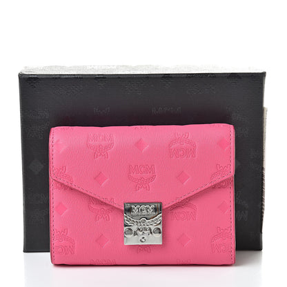 MCM Calfskin Ottomar Monogram Tri-Fold Wallet Sugar Pink 8 of 8