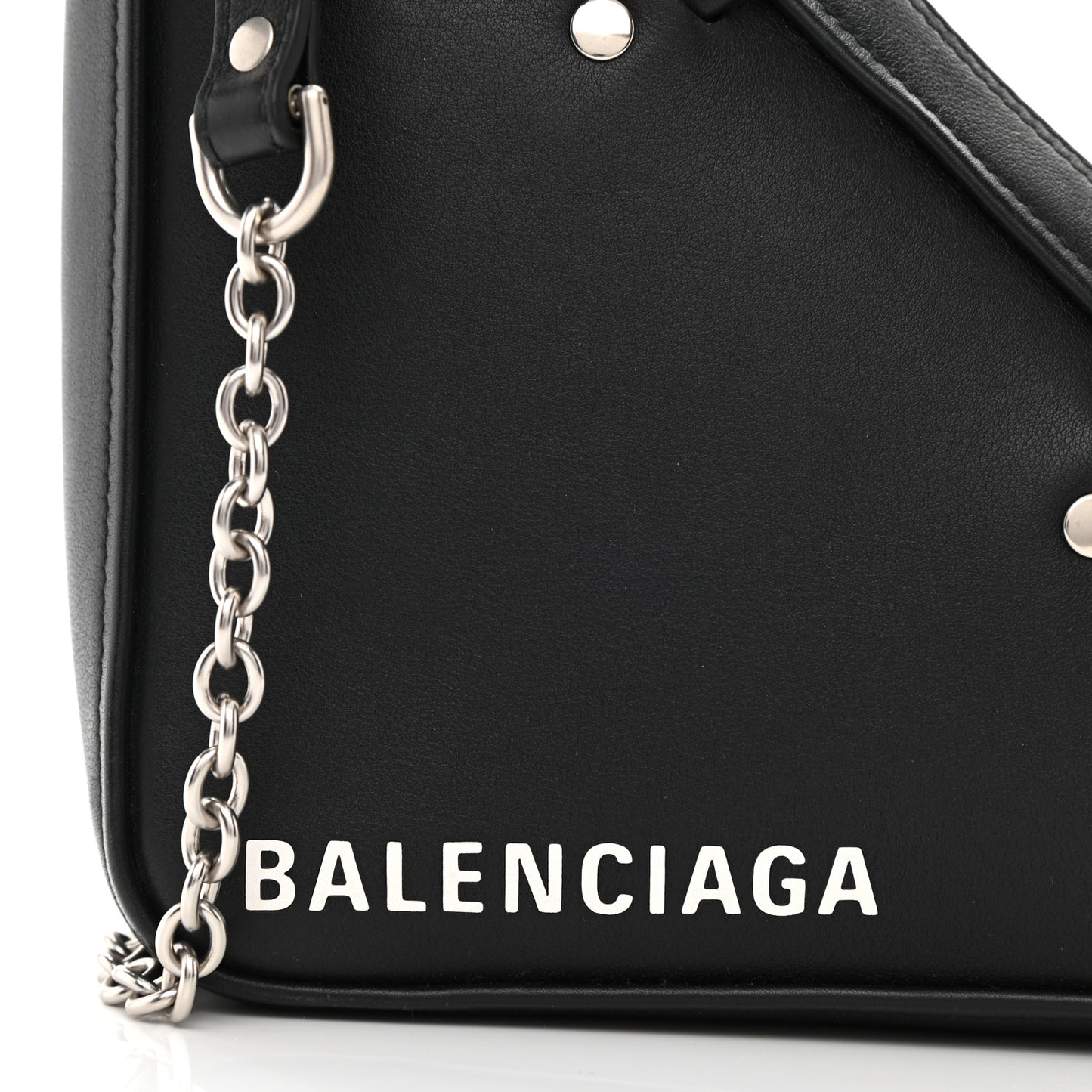 Calfskin XS Triangle Chain Duffle Black
