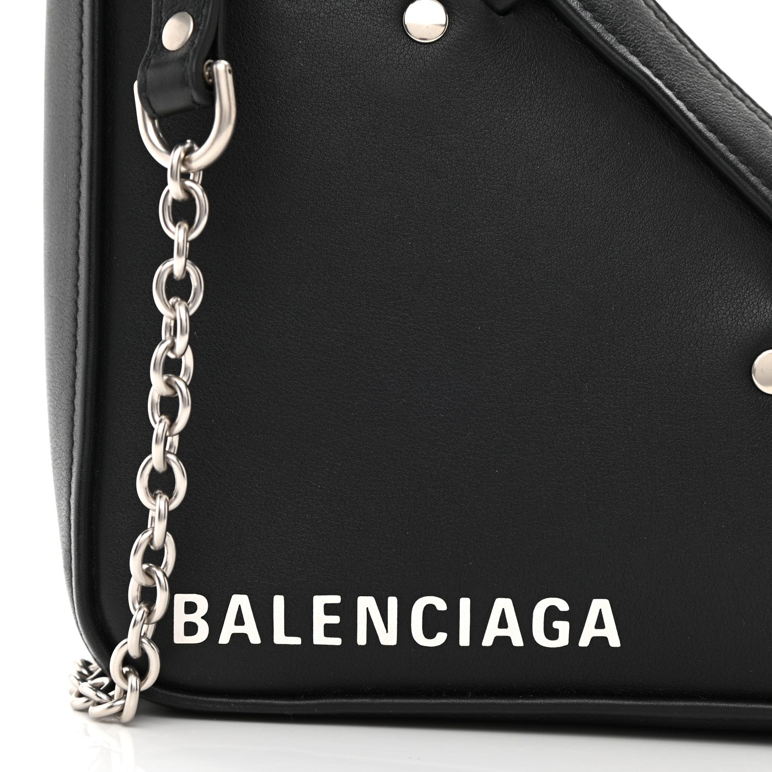 Balenciaga Calfskin XS Triangle Chain Duffle Black 10 of 10