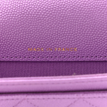 Chanel Caviar Quilted Flap Card Holder Wallet Purple 8 of 10