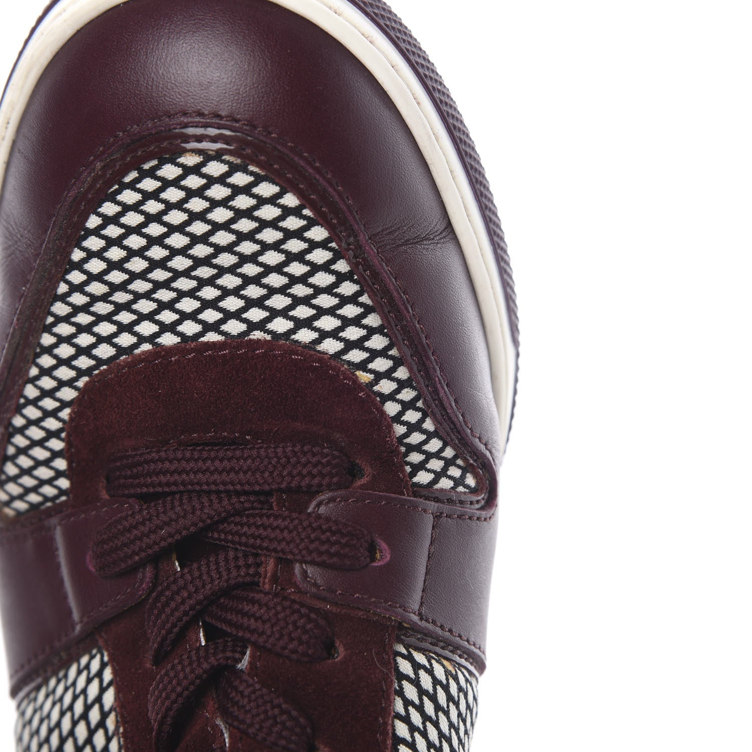 Louis Vuitton Calfskin Suede Postmark Wedge Sneakers 37 Bordeaux 9 of 10