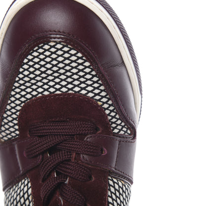 Louis Vuitton Calfskin Suede Postmark Wedge Sneakers 37 Bordeaux 9 of 10