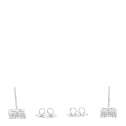 Roberto Coin 18K White Gold Diamond Pave 8mm Princess Flower Small Stud Earrings 4 of 5