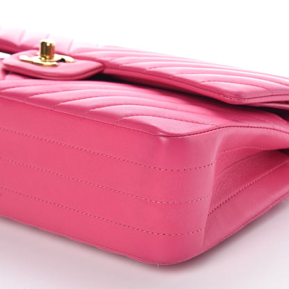 Chanel Lambskin Chevron Quilted Medium Double Flap Pink 13 of 13