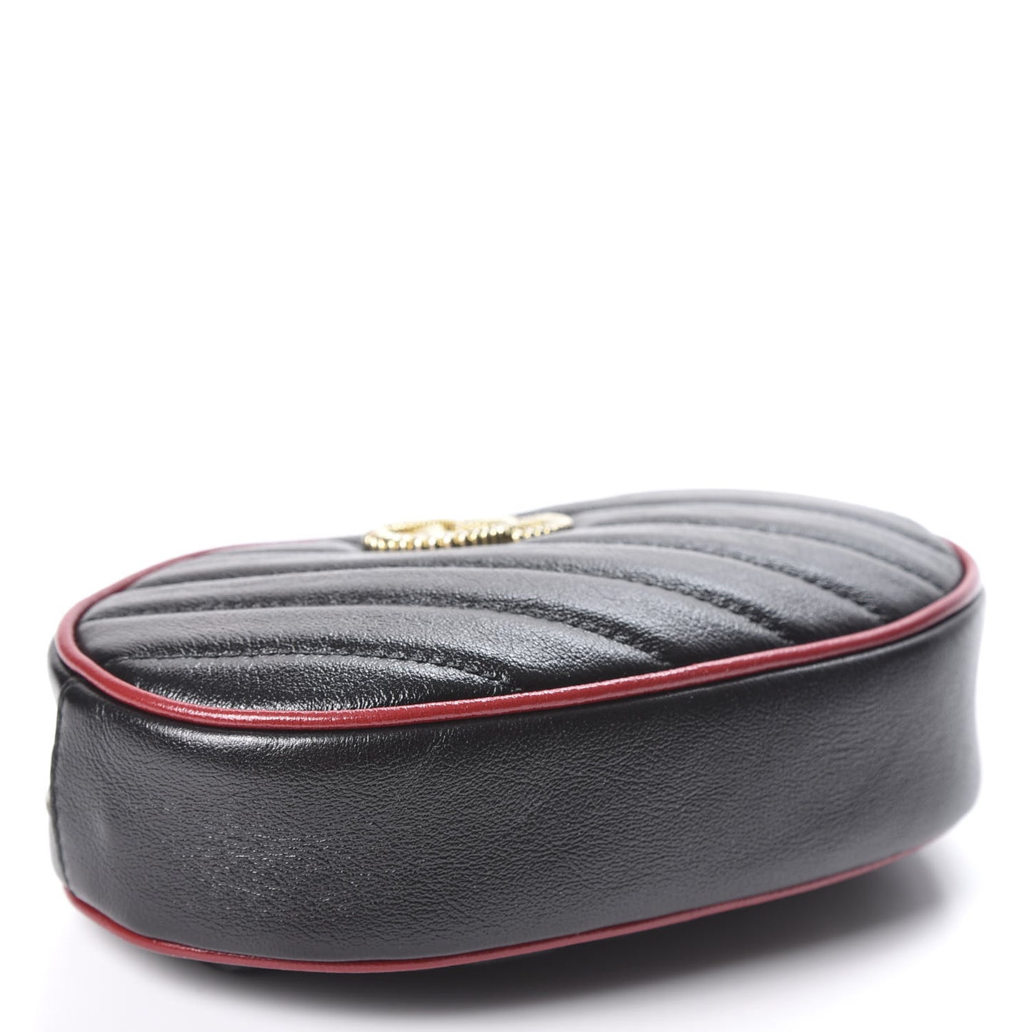 Azalea Calfskin Matelasse Diagonal Torchon GG Marmont Belt Bag 85 34 Black Romantic Cerise