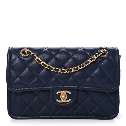 Chanel Caviar Quilted Medium Sweet Classic Flap Navy Blue 1 of 4