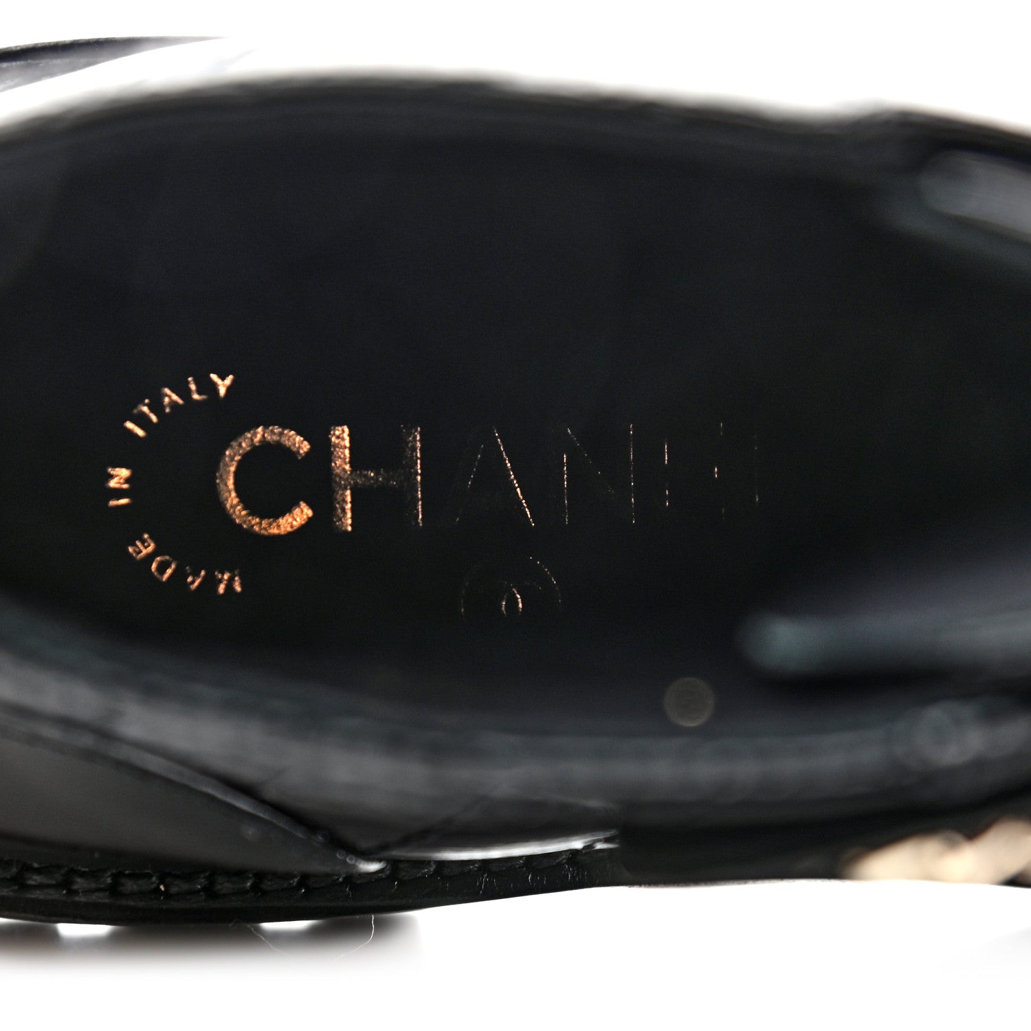 Chanel Shiny Calfskin Quilted Lace Up Combat Boots 36.5 Black 7 of 8