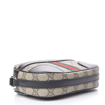 Gucci GG Supreme Monogram Web Small Shoulder Bag Black 4 of 11