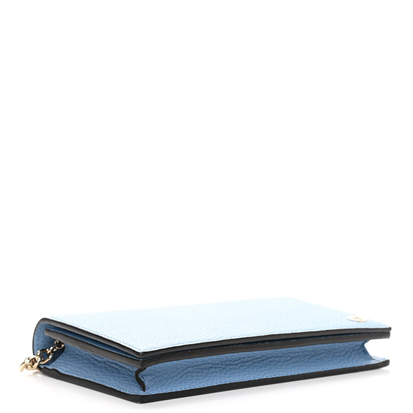 Dollar Calfskin Medium Betty Chain Wallet Mineral Blue