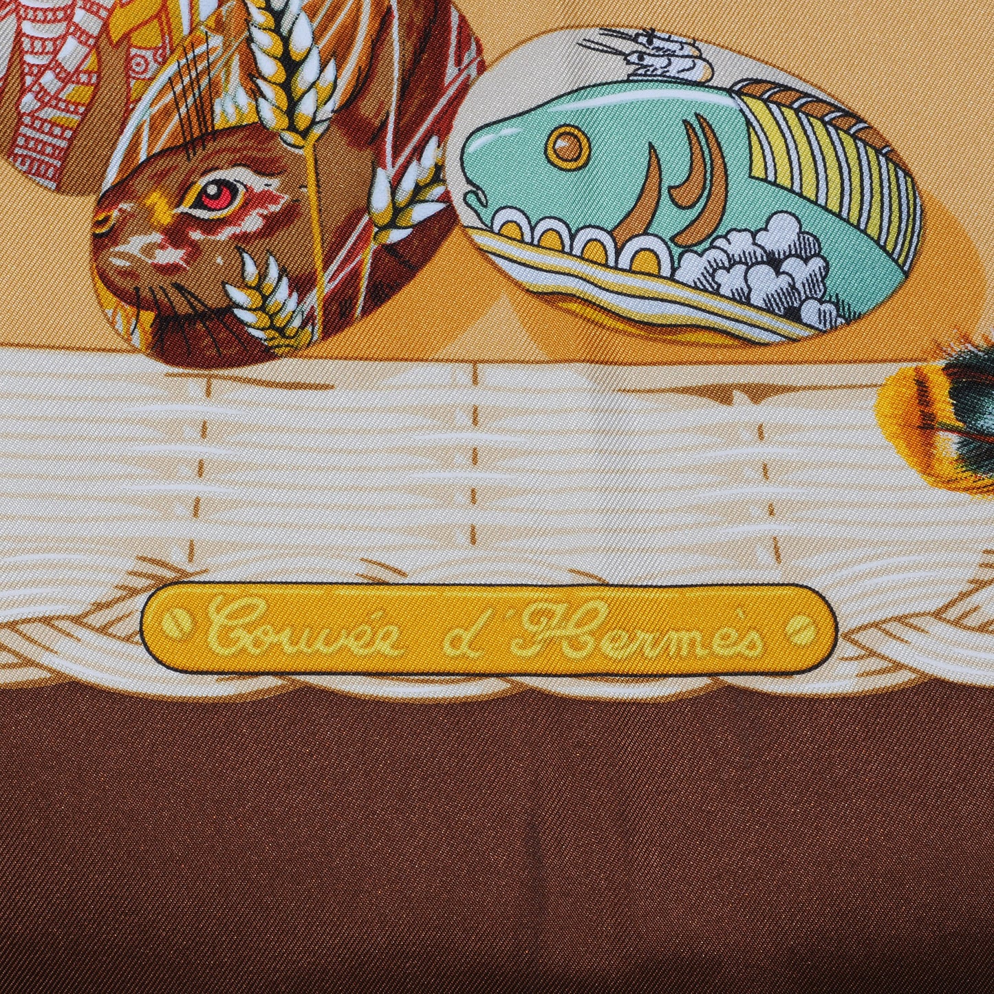 Silk Couvee D Scarf 90 Brown