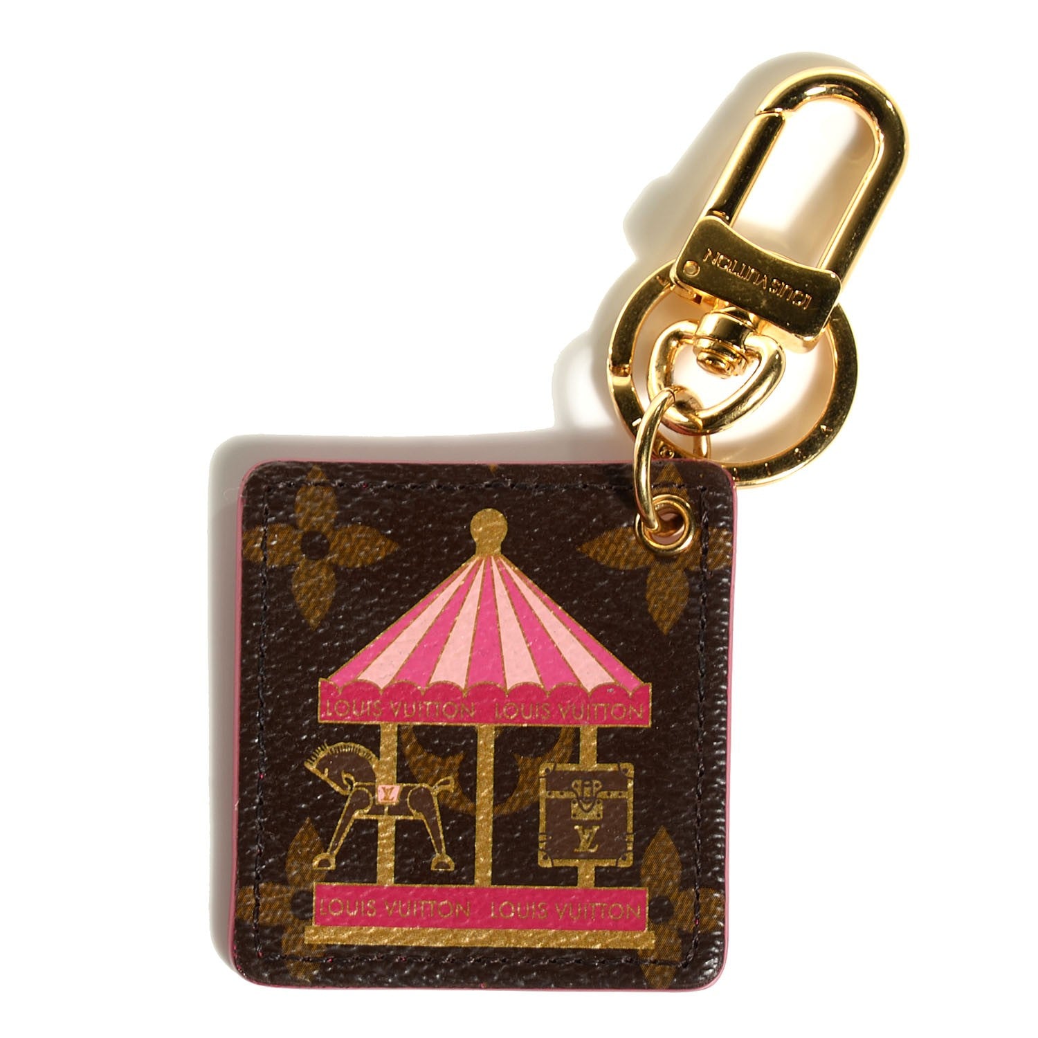 Louis Vuitton Monogram Illustre Carousel Bag Charm Key Ring Pink 1 of 4