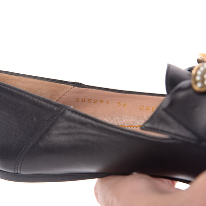 Gucci Calfskin Bow Ballet Flats 36 Black 9 of 11