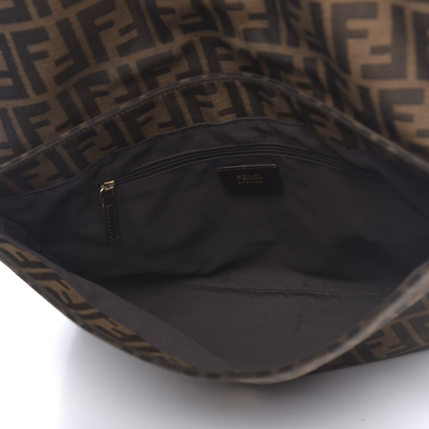 Fendi Zucca Patent Large Mia Shoulder Flap Tobacco 5 of 11