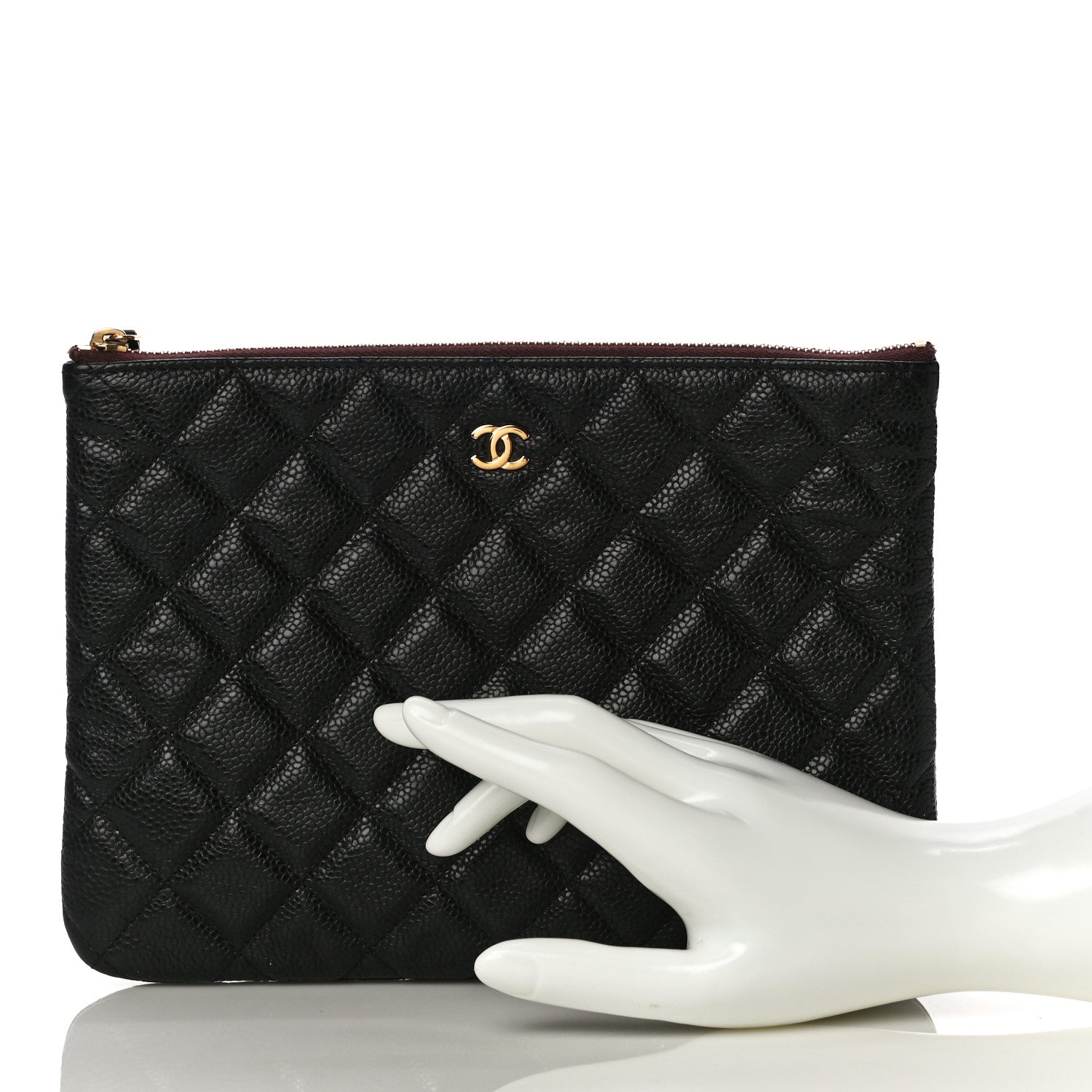 Chanel Caviar Quilted Medium Cosmetic Case Black 2 of 10