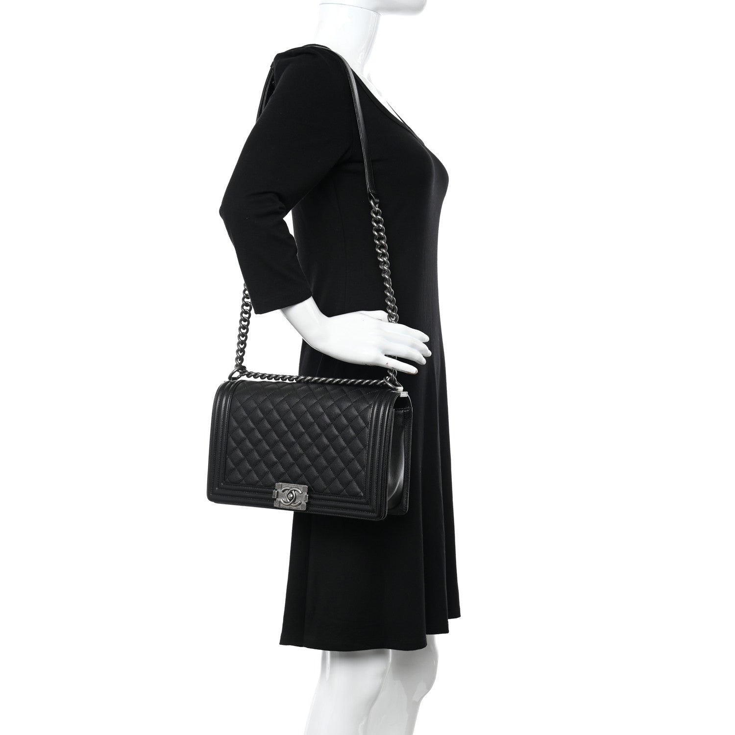 Chanel Caviar Quilted New Medium Boy Flap Black 2 of 10