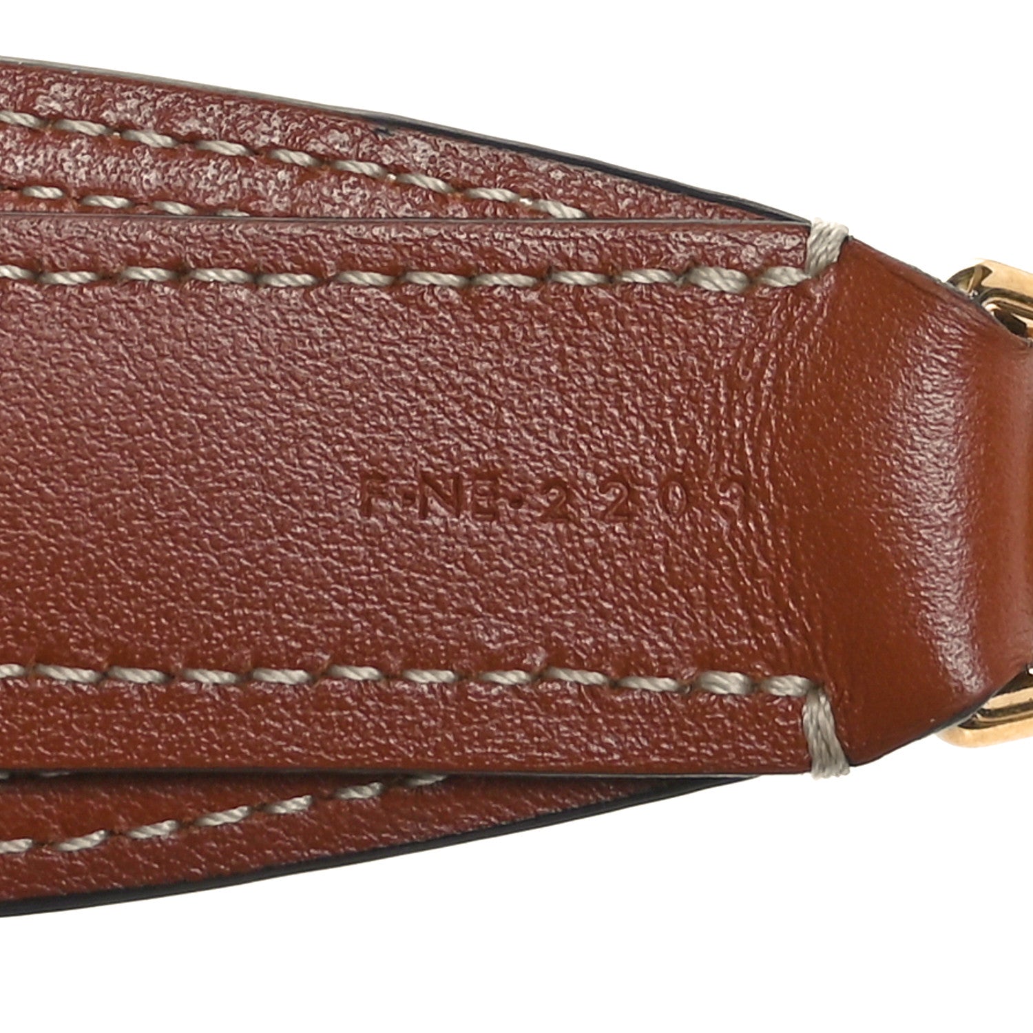 Celine Smooth Calfskin Logo Embroidered Long Strap Tan 5 of 5