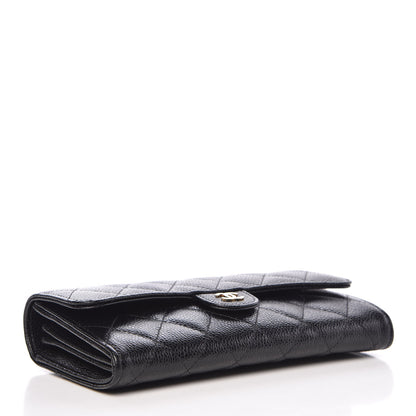 Chanel Caviar Quilted Large Gusset Flap Wallet Black 4 of 9