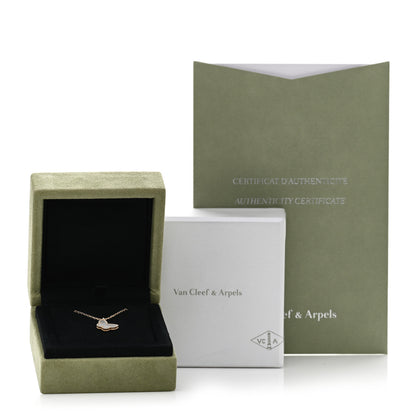 Van Cleef & Arpels 18K Yellow Gold Mother of Pearl Sweet Alhambra Butterfly Pendant Necklace 6 of 6
