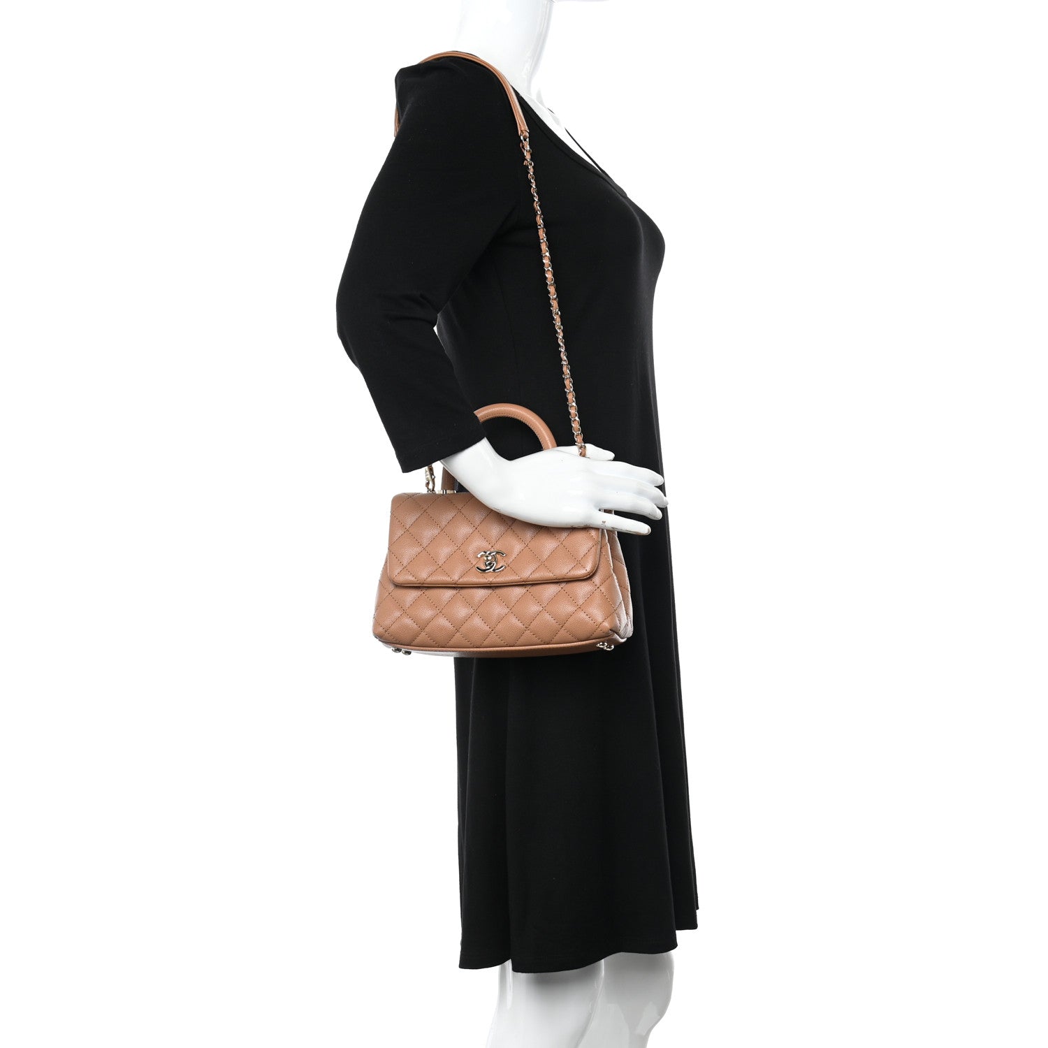 Chanel Caviar Quilted Mini Coco Handle Flap Brown 2 of 11