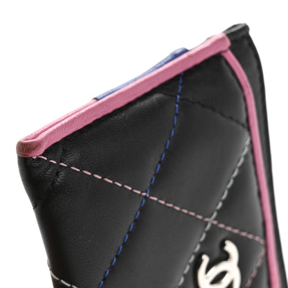 Chanel Lambskin Quilted Chanel Card Holder Black Pink Light Blue 12 of 14