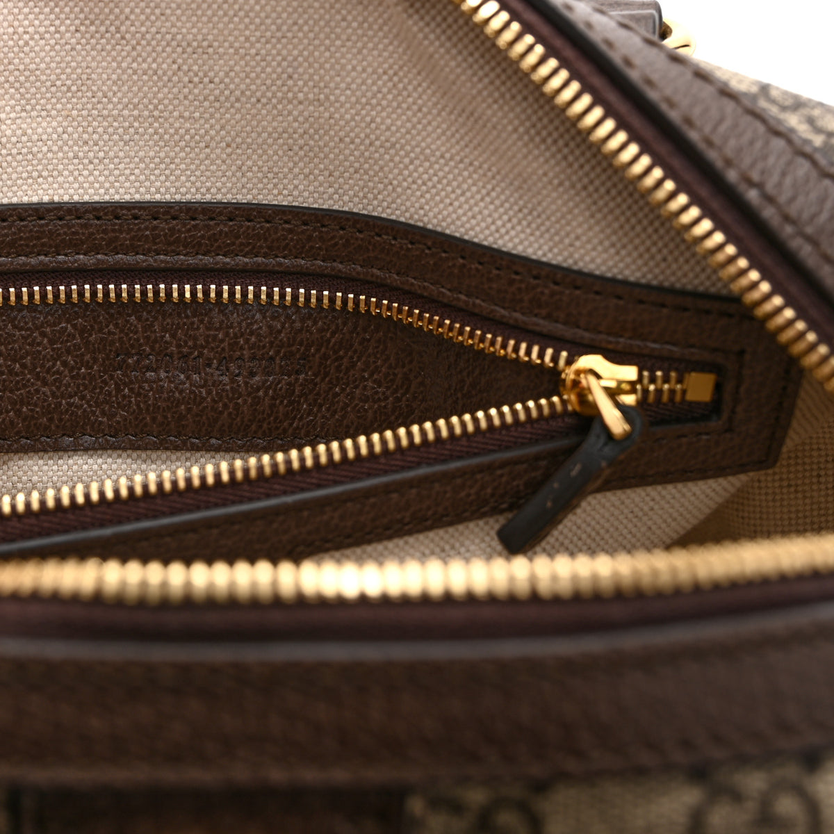 GG Supreme Monogram Web Small Ophidia Top Handle Bag Beige Ebony