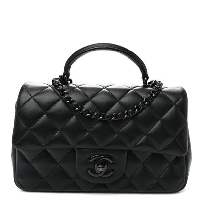Chanel Lambskin Quilted Mini Top Handle Rectangular Flap So Black 1 of 11