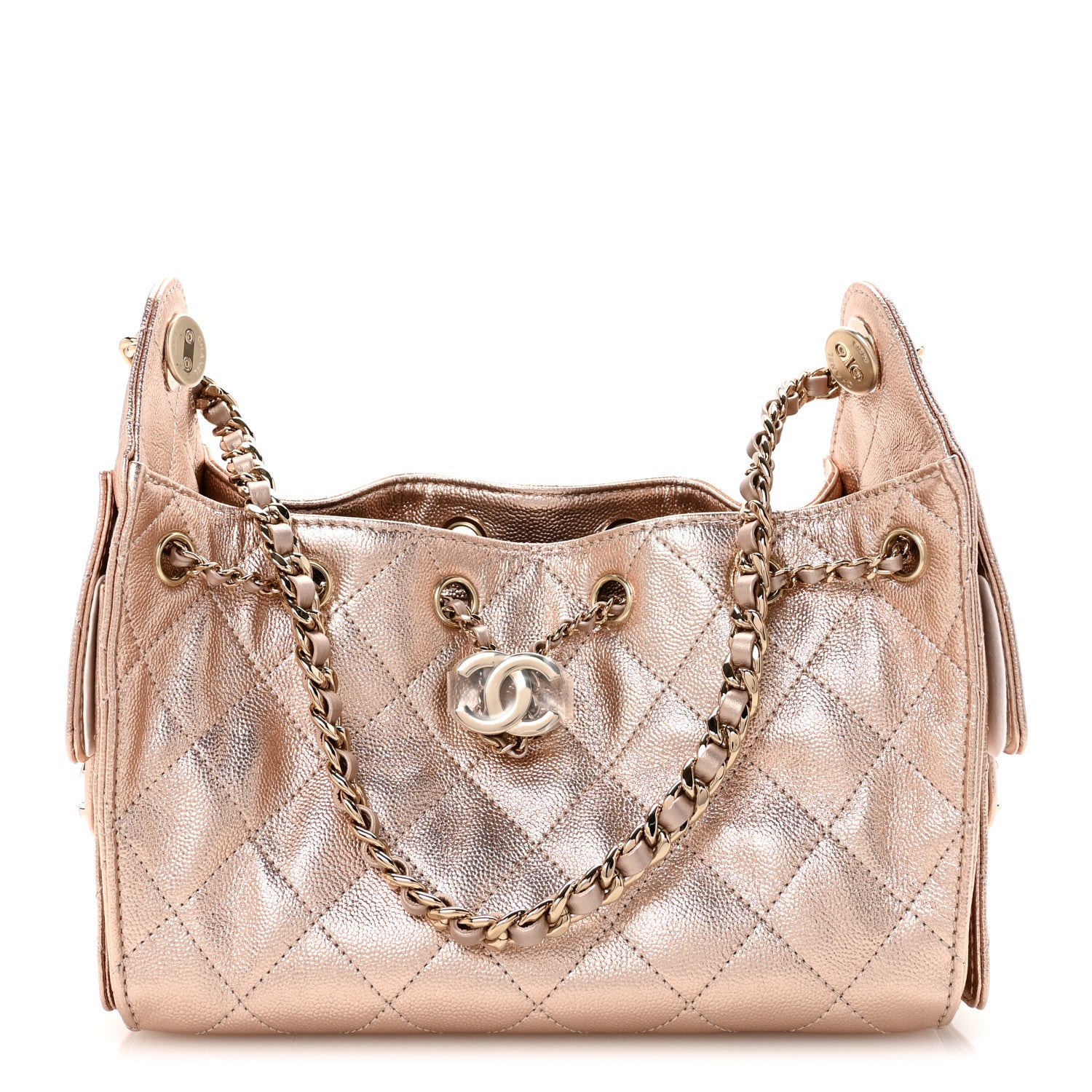 Chanel Metallic Caviar Quilted Mini Chanel 25 Handbag Copper 1 of 11