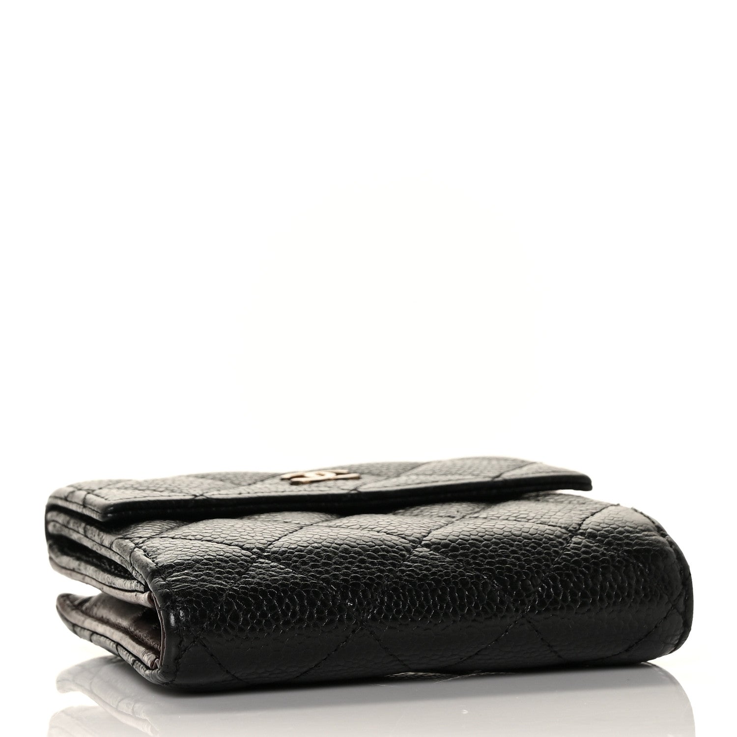 Chanel Caviar Quilted Compact French Flap Wallet Black 4 of 9