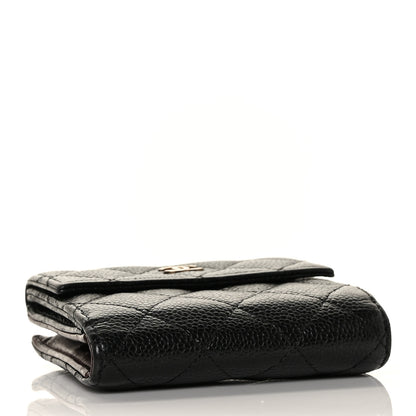 Chanel Caviar Quilted Compact French Flap Wallet Black 4 of 9